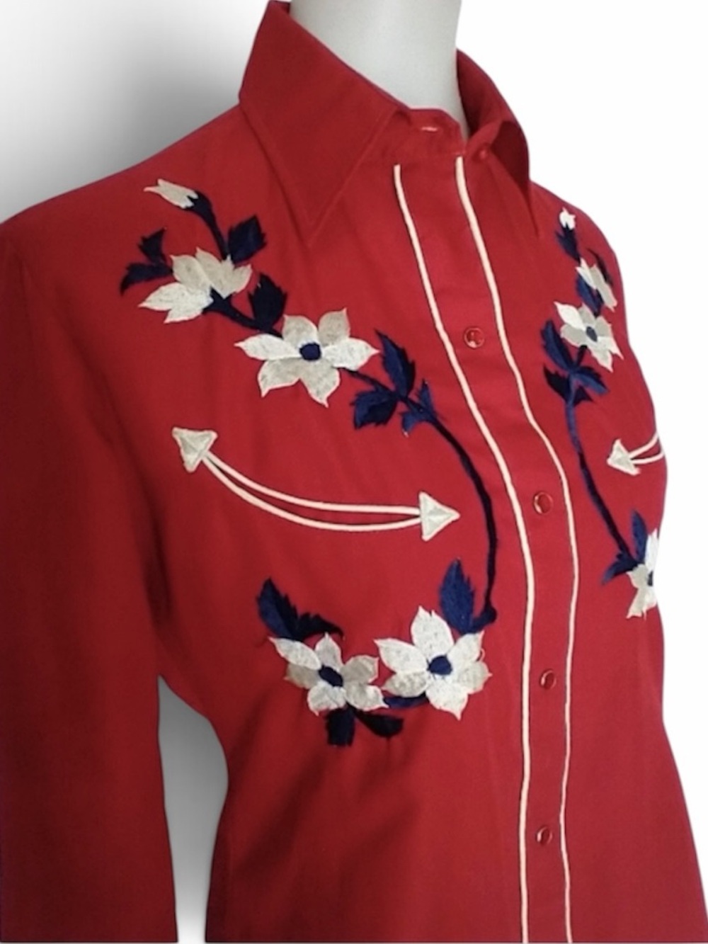 VINTAGE EMBROIDERED WESTERN RODEO SHIRT Small - Picture 10 of 10